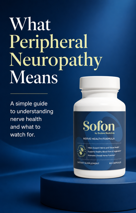 Sofon bottle with headline What Peripheral Neuropathy Means